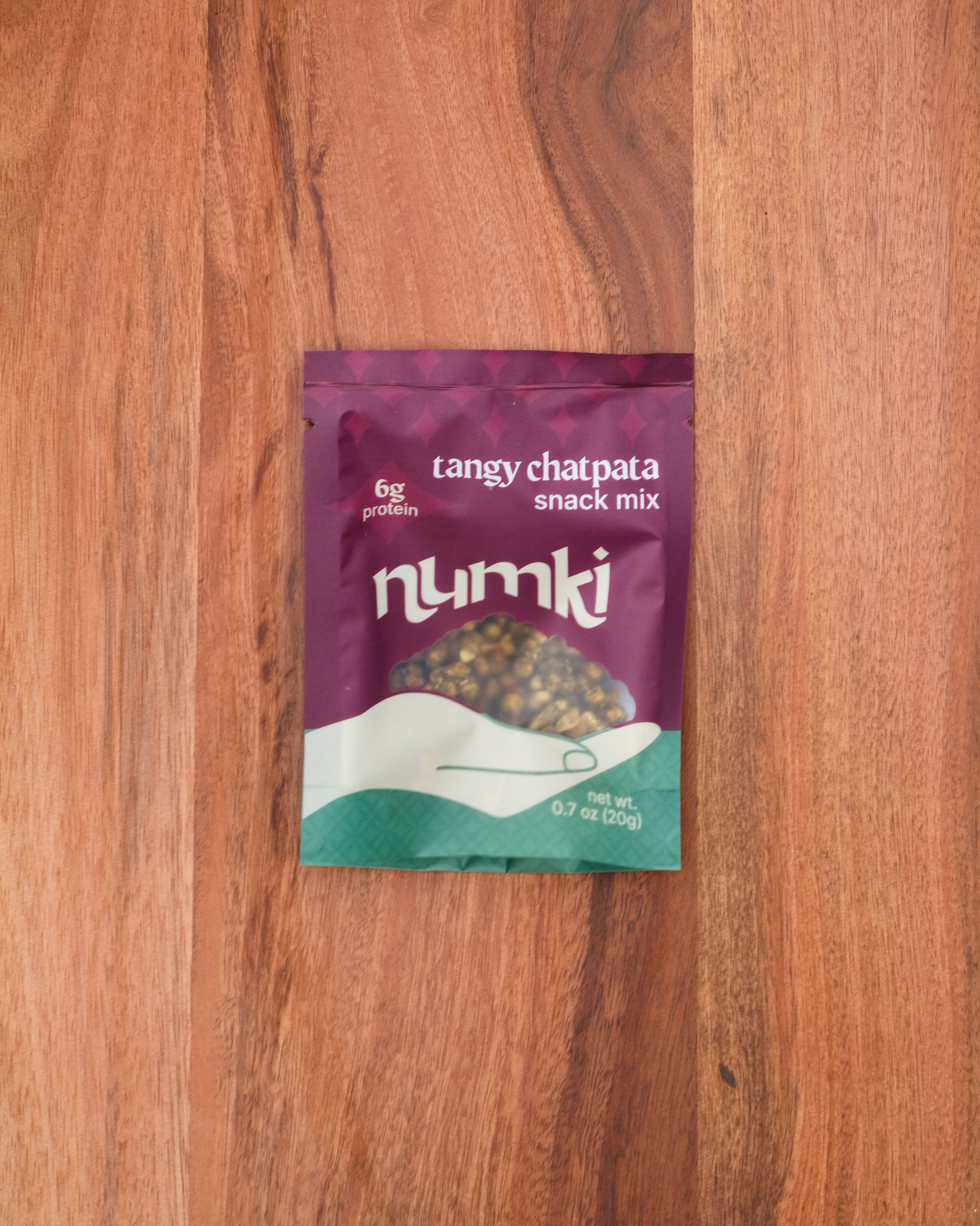 Single serving packet of Numki masala peanut snack mix 