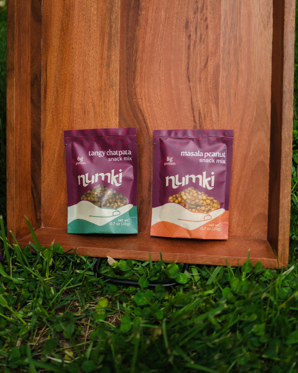 Single serving packet of Numki masala peanut & chatpata snack mixes 
